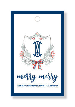Merry Merry Crest Gift Tags