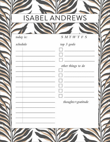 Daily Schedule Pad-Lisbeth