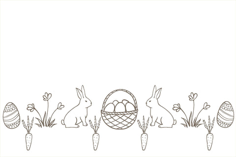 Bunnies & Easter Basket perfect for Coloring Placemats