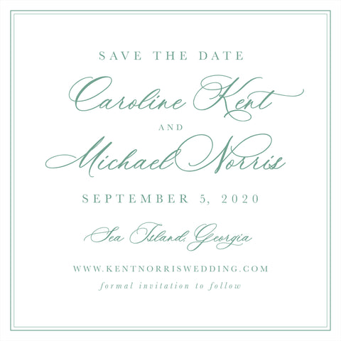 Calligraphy Square Save the Date