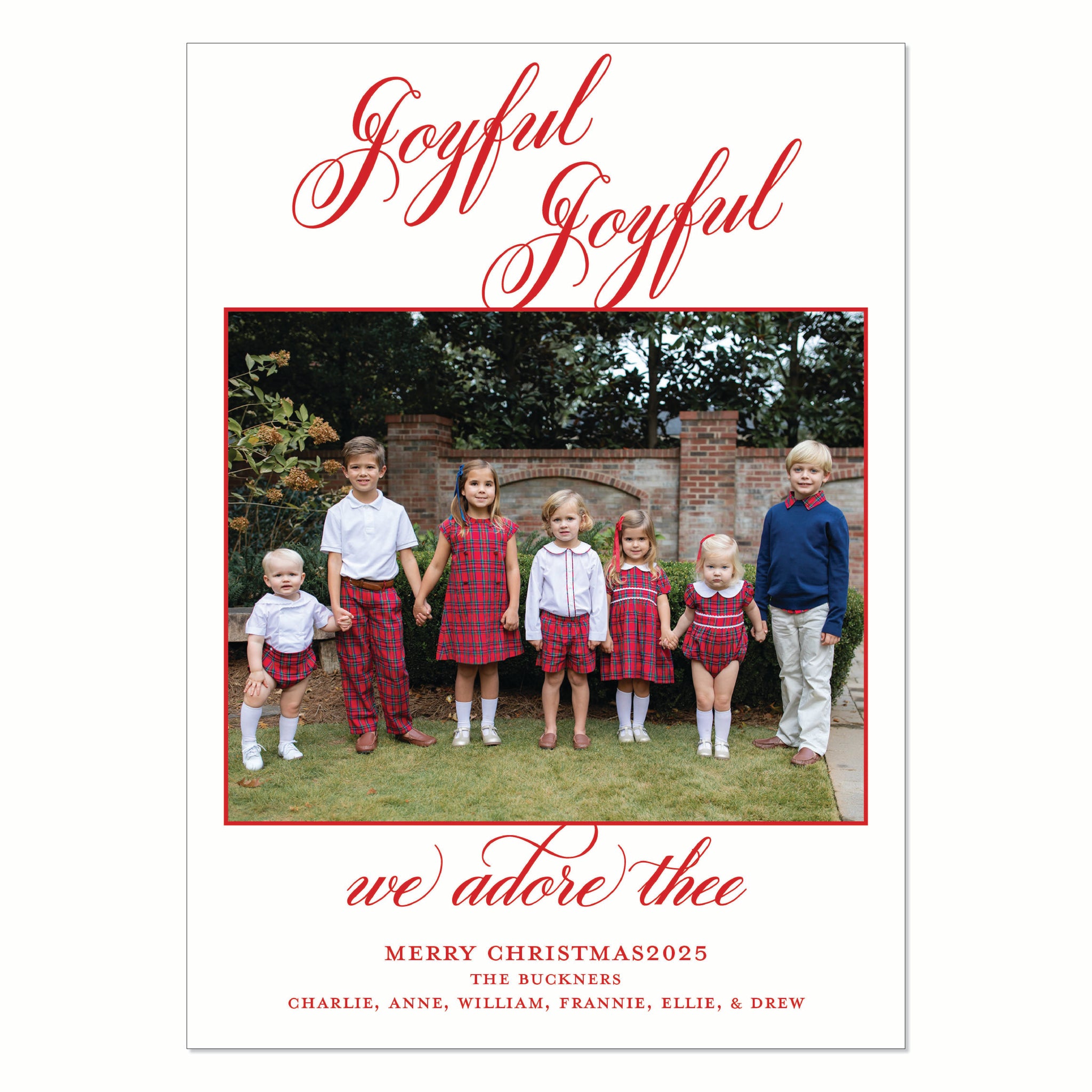 We Adore Thee Calligraphy Christmas Card