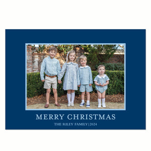 Traditional Horizontal Christmas Card Sky on Navy