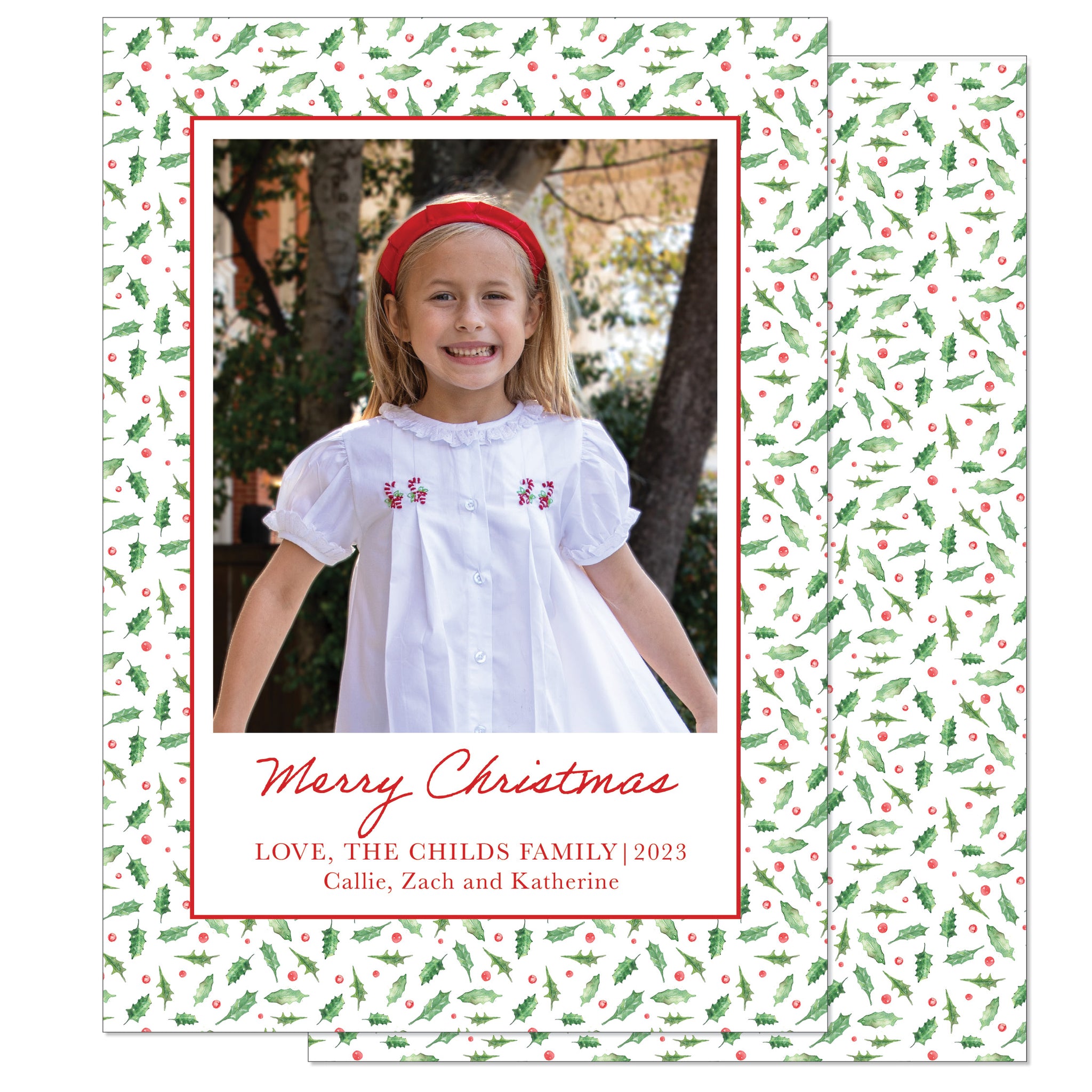 Christmas Holly Jolly  Holiday Card