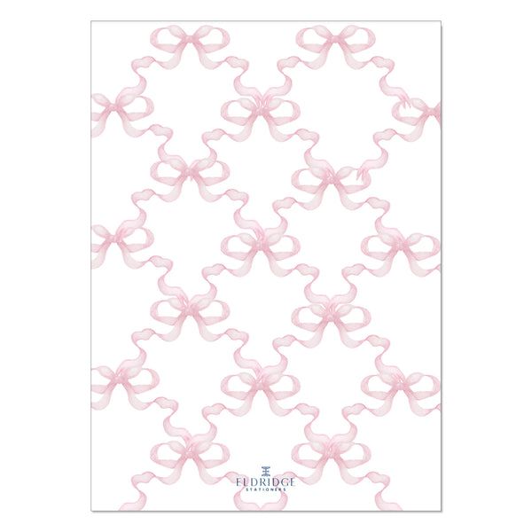 Winter Wreath Pink Bow Holiday Card
