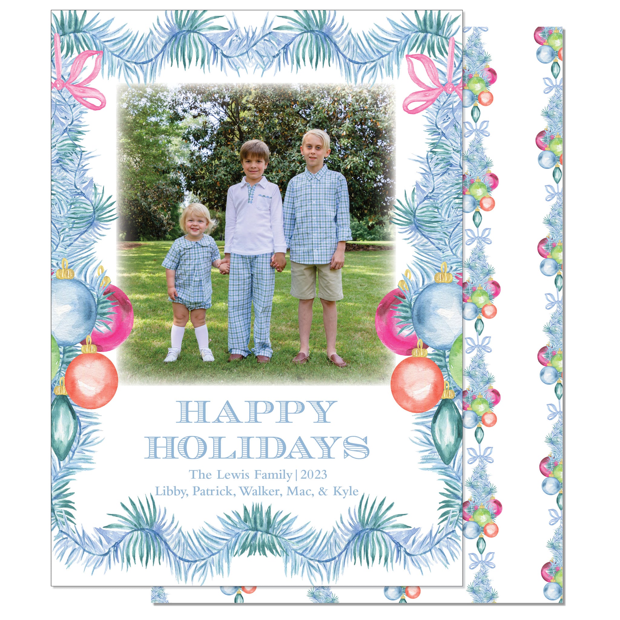 Colorful Tinsel Holiday Card