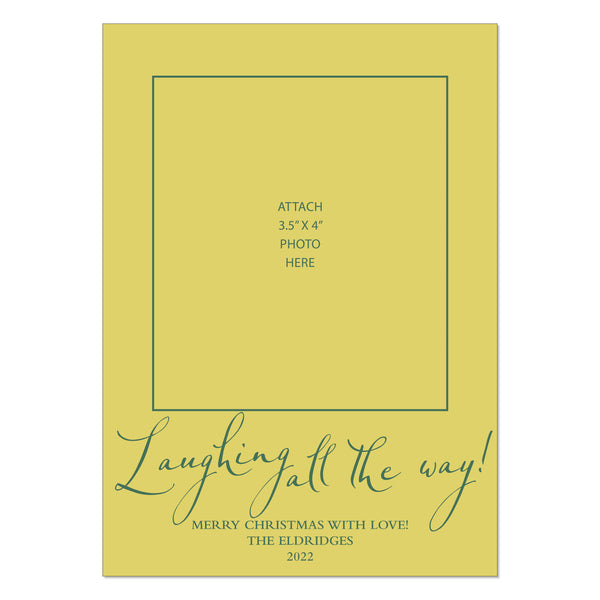 Laughing All The Way Cursive Holiday Card-Chartreuse