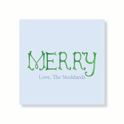 Merry Watercolor Gift Tag