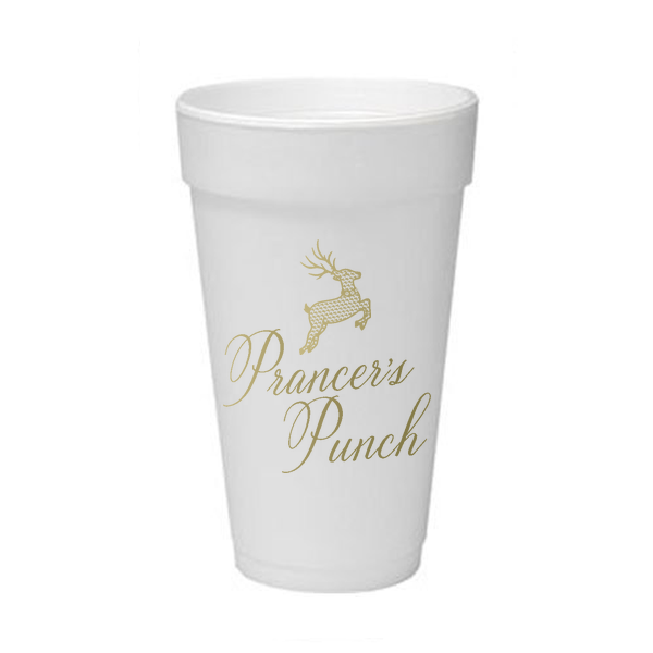 Prancer's Punch Styrofoam Cups