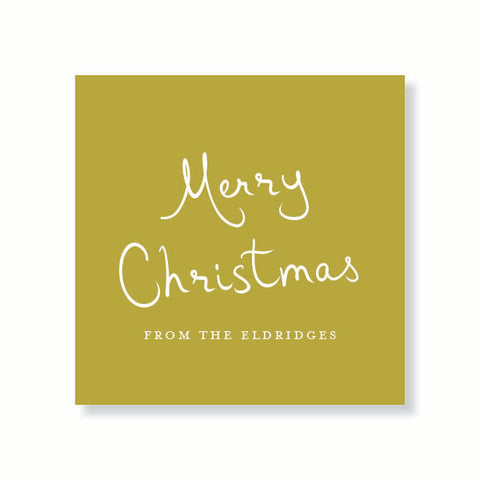 Merry Handwriting Colored Gift Tag