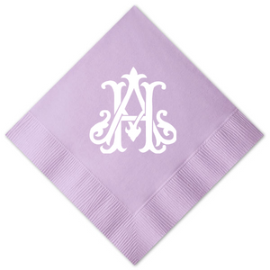 White Interlocking Monogram on Lavender