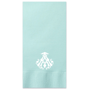 Interlocking Monogram Guest Towel in Aqua