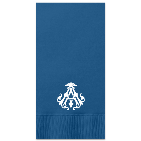 Interlocking Monogram Guest Towel in Royal