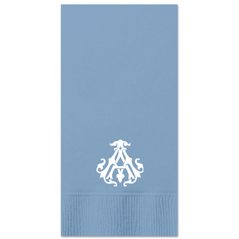 Interlocking Monogram Guest Towel in French Blue