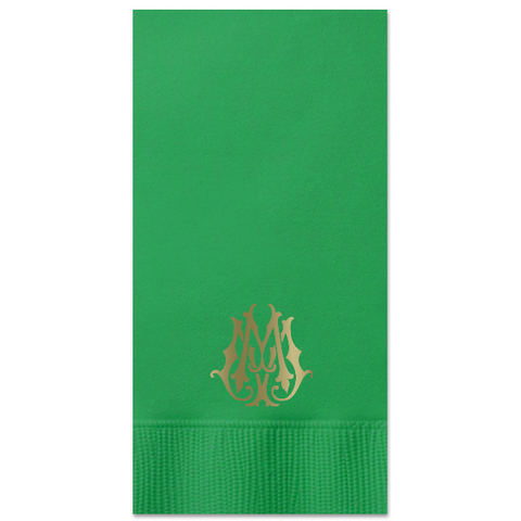 Gold Interlocking Monogram Guest Towel in Green