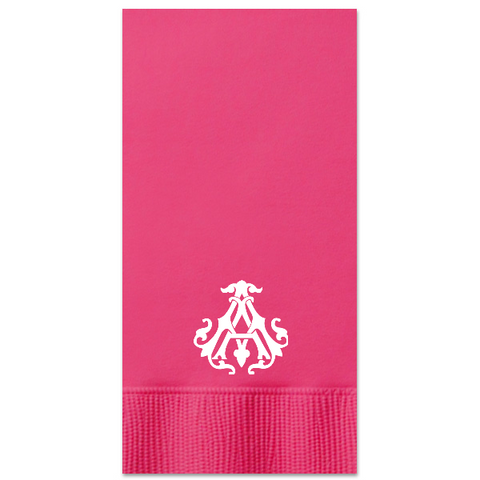 Interlocking Monogram Guest Towel in Hot Pink