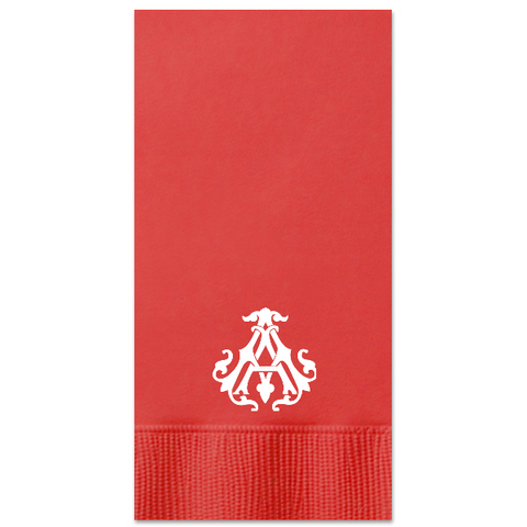 Interlocking Monogram Guest Towel in Red