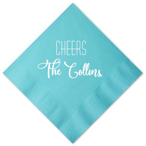 Cheers Personalized Cocktail Napkin