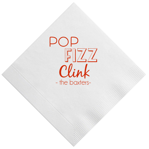 Pop Fizz Clink Personalized Cocktail Napkin