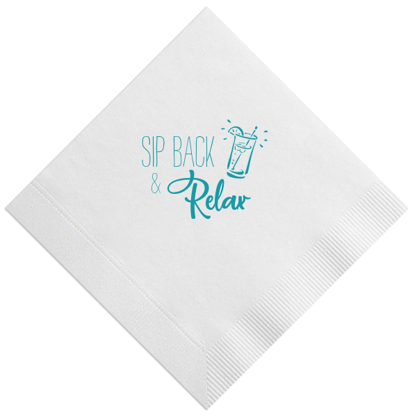 Sip Back and Relax Personalized Cocktail Napkin
