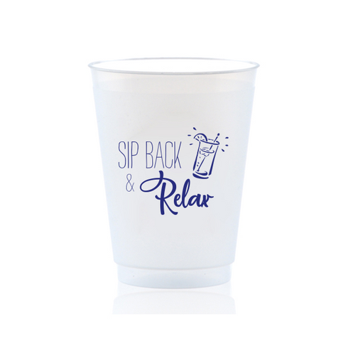 Sip Back and Relax Personalized 16oz Frost Flex Plastic Cup