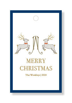 Chic Reindeer With Boarder Gift Tags