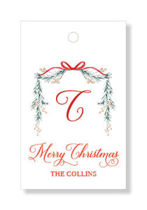 Red Bow Garland Gift Tags
