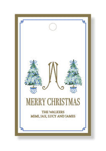 Blue and White Tree Gift Tags