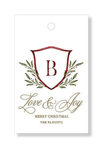 Holly Garland Crest Gift Tags