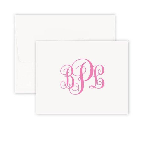 Simple Monogram Folded Note Cards