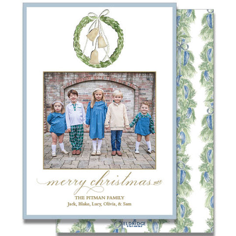 Bells Are Ringing Wreath Border Holiday Card