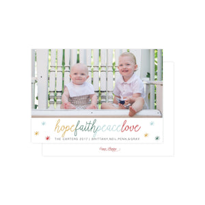 Hope Faith Peace Love Holiday Card