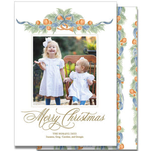 Citrus Spruce With Trumpet Holiday Card