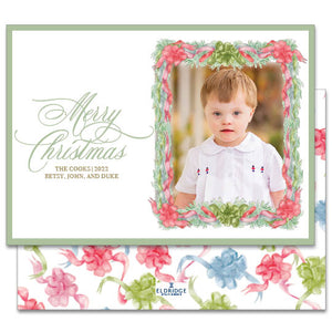 Colorful Bow Landscape Holiday Card