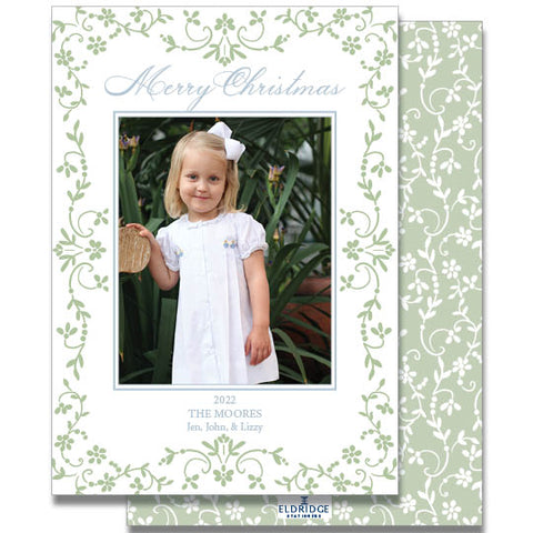 Garden Floral Green Holiday Card
