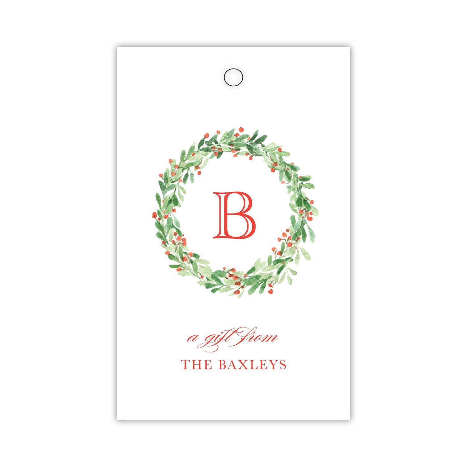 Greenery Berry Wreath Gift Tags
