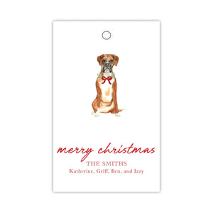 Boxer and a Bow Gift Tags