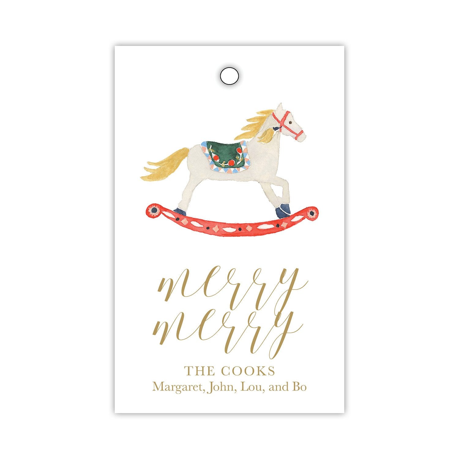 Merry Rocking Horse Gift Tags