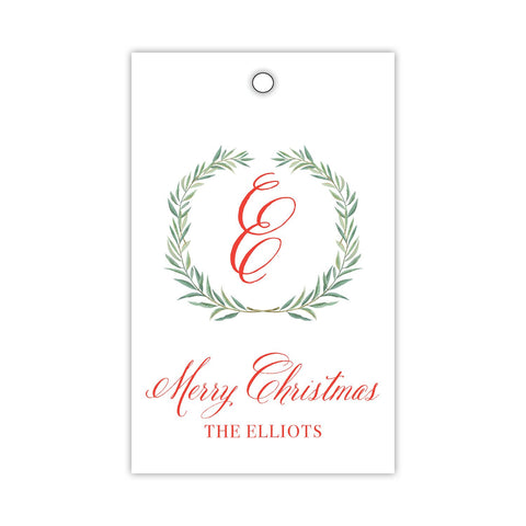 Wreath with Monogram Gift Tags