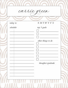 Daily Schedule Pad-Margo in White