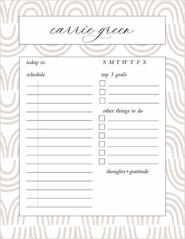 Daily Schedule Pad-Margo in White