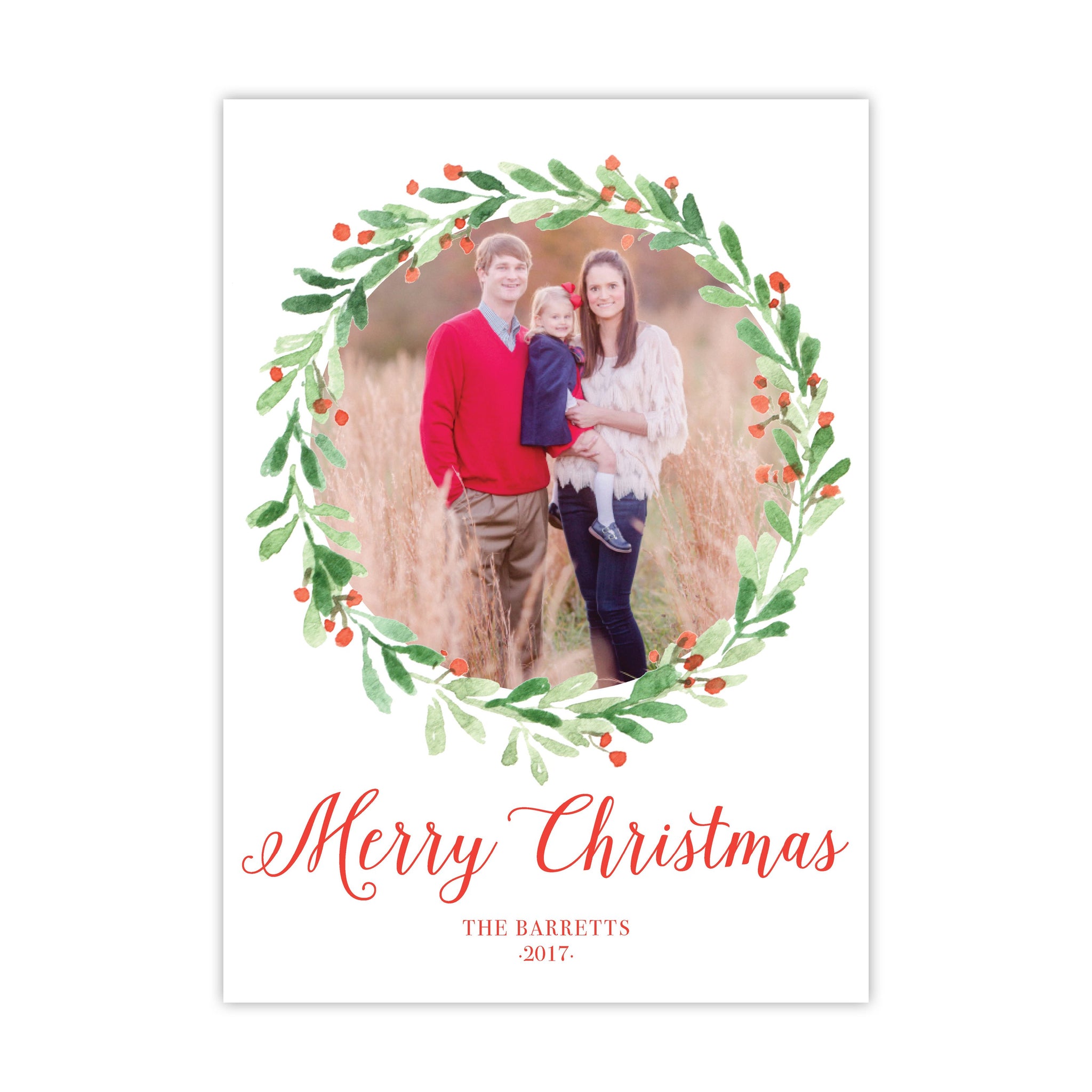 Berry & Sprig Wreath Holiday Card