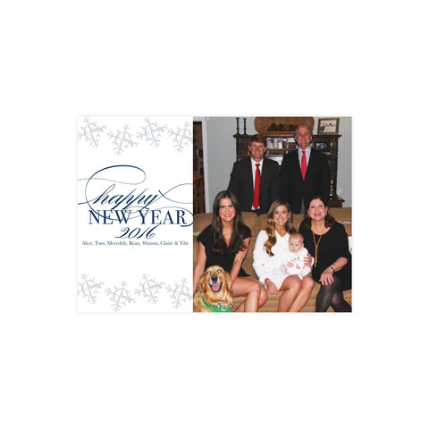 Happy New Year Snowflakes Holiday Card