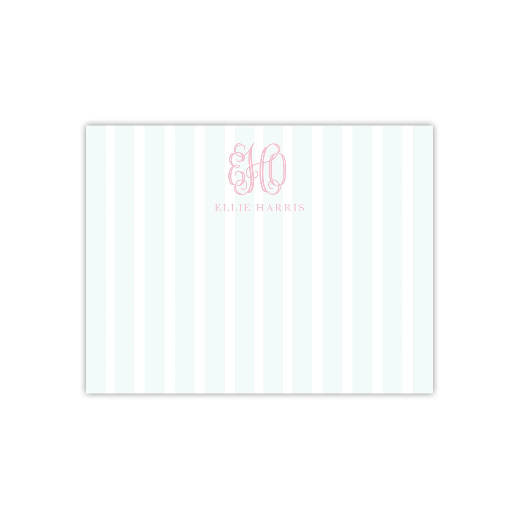 Monogram with Stripes Note Cards