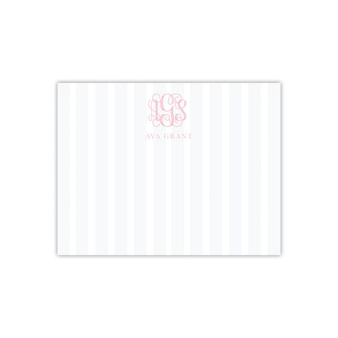 Monogram with Faint Stripes Note Cards