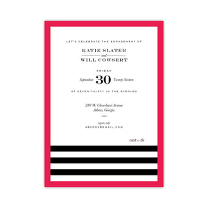 Red and Black Engagement Party Invitation