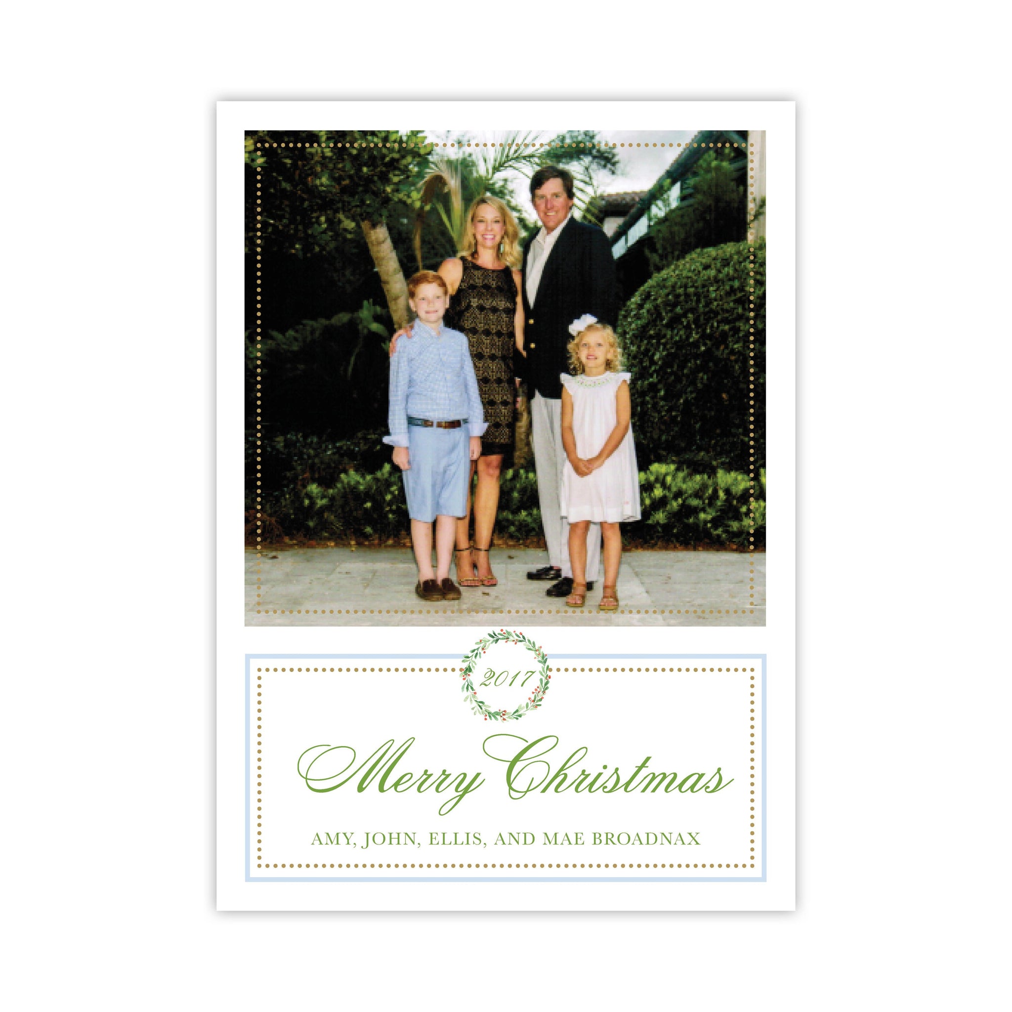 Holly & Berry Blue Holiday Card