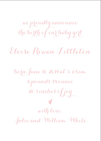 We Proudly Announce Birth Announcement