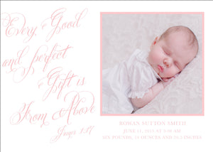 Every Good and Perfect Gift Birth Announcement