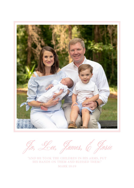 Monogram Double Sided Birth Announcement