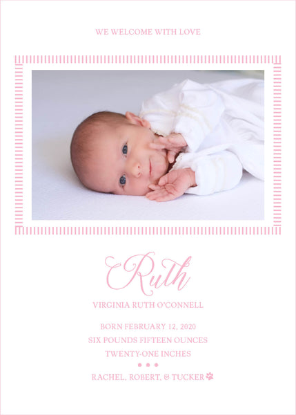 Welcome With Love Birth Announcement